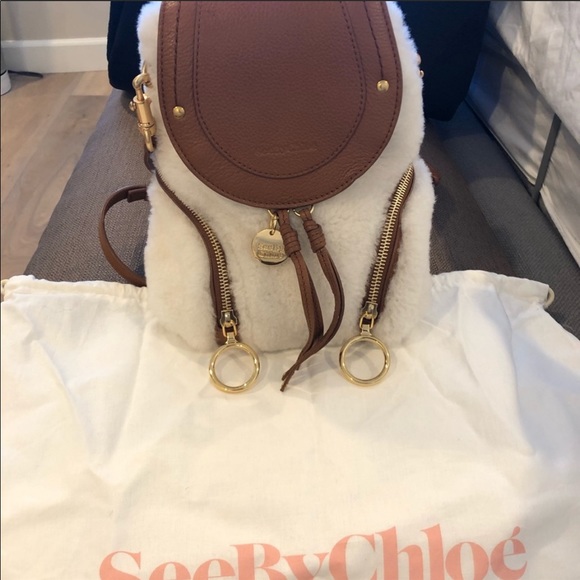 ❌SOLD! ❌Chloe Leather paneled Shearling Backpack - Picture 4 of 6